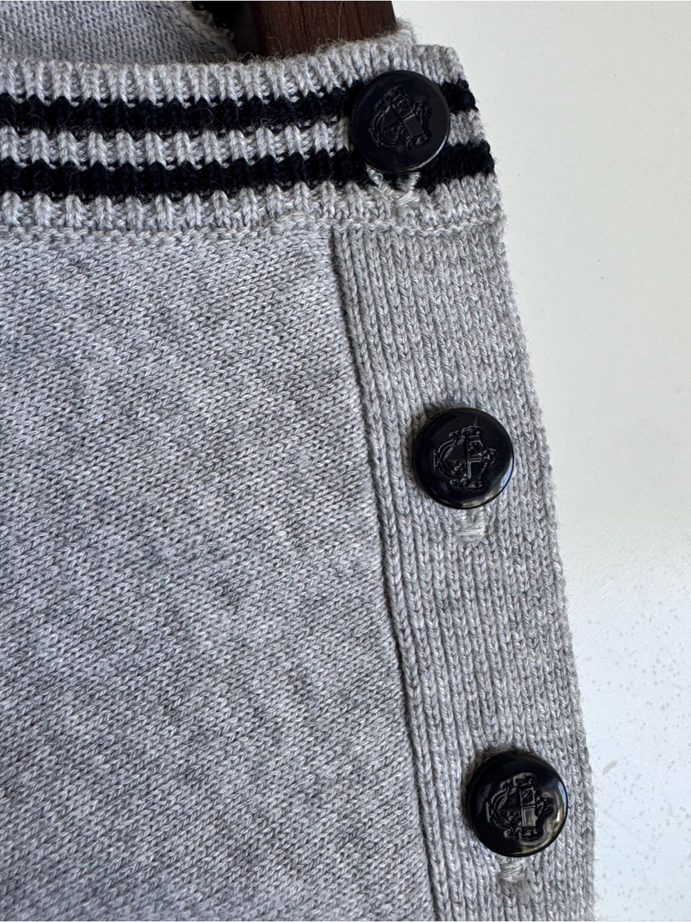 Talbots FRENCHIE DOG SWEATER women medium gray bulldog puppy cotton coastal - Picture 5 of 9